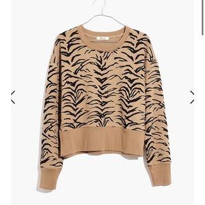 Madewell Crop Sweatshirt in Tiger Stripe